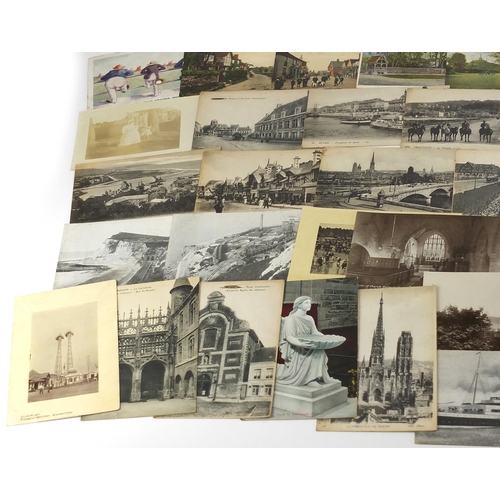 268 - Topographical, shipping and comical postcards, some photographic including Rotherfield, Hop Pickers ... 