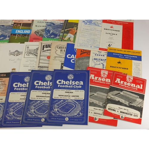 228 - 1950's and later football programmes some with tickets including Chelsea v Soviet Army 1957, Arsenal... 