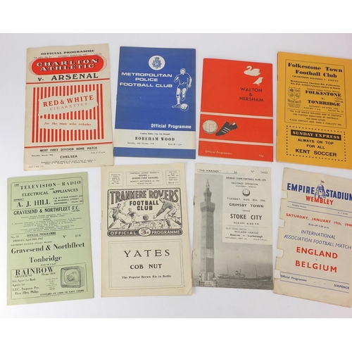 229 - Group of 1940's and later football programmes including England v Belgium January 19th 1946, Charlto... 