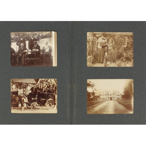 250 - Social history black and white photographs arranged in an album including ships, Conservative Party ... 