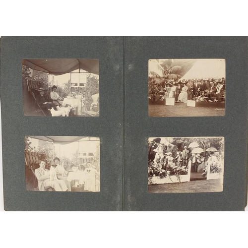 250 - Social history black and white photographs arranged in an album including ships, Conservative Party ... 