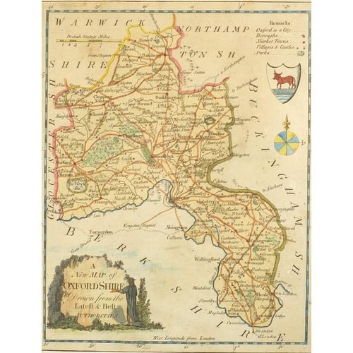 256 - Three 18th century hand coloured maps comprising a one of Staffordshire by Rob Morden, Cambridgeshir... 