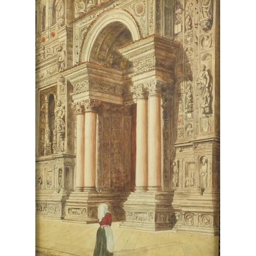 1218 - J De Caynoth Ballardie - Milano and Porta Maggiore, pair of architectural watercolours, both framed,... 