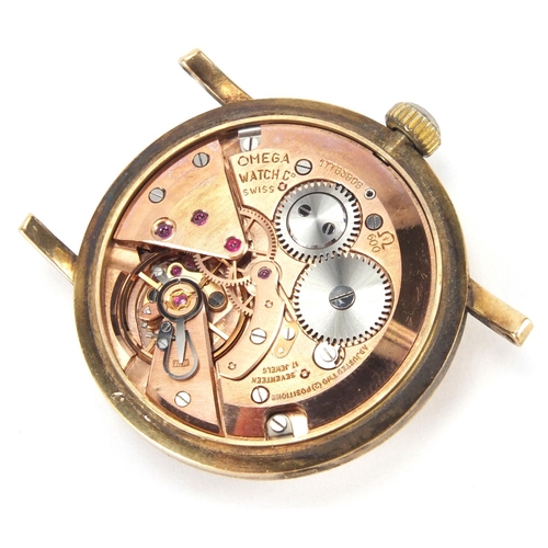 1068 - 9ct gold Omega gentleman's wristwatch, numbered 17783906 to the movement, 3.2cm in diameter excludin... 