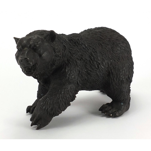 31 - Bronze study of a standing grisly bear, 34cm in length