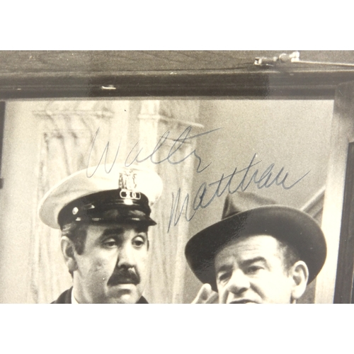 235 - Black and white photograph signed by Jack Lemmon and Walter Matthau, 25.5cm x 20cm