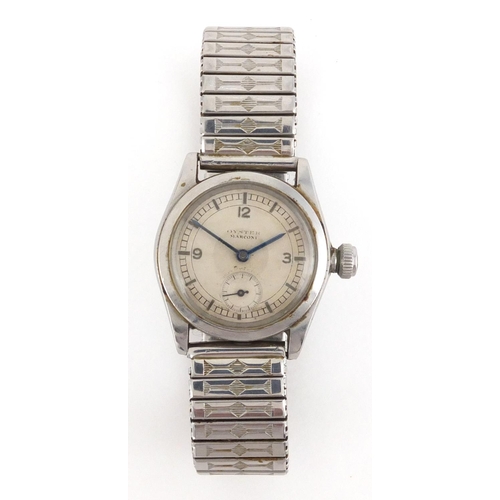 1069 - Military interest Rolex Oyster Marconi wristwatch, numbered 76055 to the reverse, 3.2cm in diameter ... 