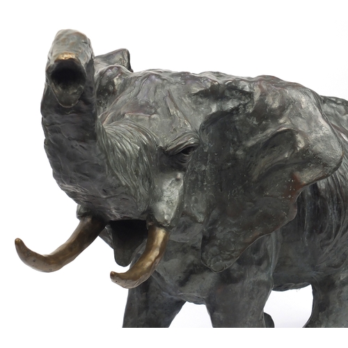19 - José-Maria David 1944-2015, large floor standing bronze Elephant, signed, numbered 1/8 and with Chap... 