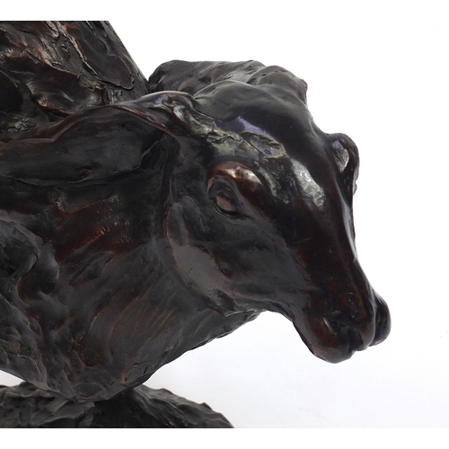 22 - José-Maria David 1944-2015, patinated bronze Running Hare, signed, numbered 7/8 and with Chapon foun... 