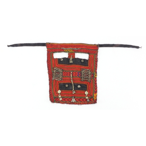 681 - Tribal interest traditional Bedouim Niqab face mask, 23cm high