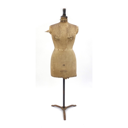 2027 - Vintage Stockman dressmakers dummy on stand, 155cm high