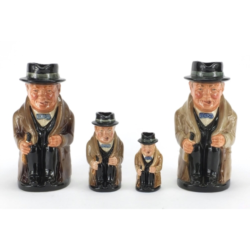 2365 - Four Royal Doulton Winston Churchill Toby jugs, the largest 23.5cm high