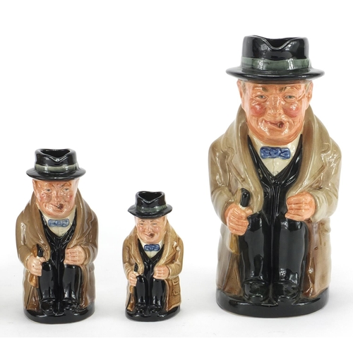 2365 - Four Royal Doulton Winston Churchill Toby jugs, the largest 23.5cm high