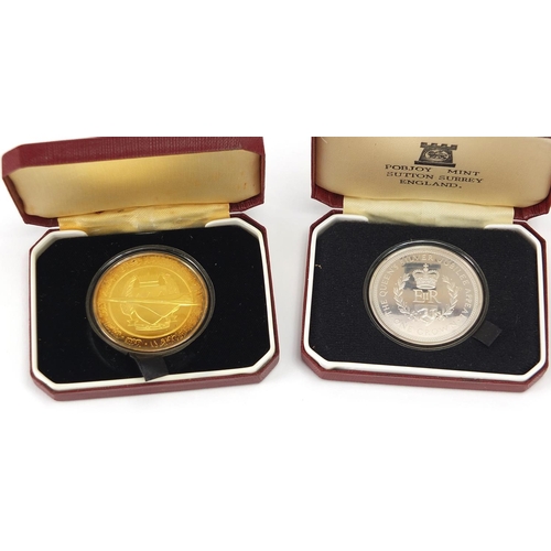 2449 - Six silver proof commemorative coins by Pobjoy Mint including a 22ct gold on sterling silver Concord... 