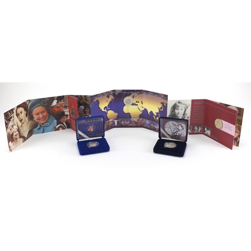 2452 - Five proof coins including a silver proof Victorian anniversary crown and a Millennium silver proof ... 