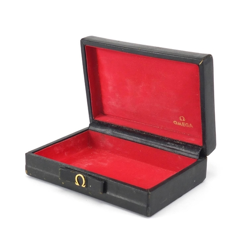 2675 - Vintage Omega leather bound watch box, 14.5cm wide