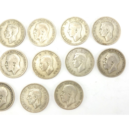 2498 - British pre-decimal pre 1947 half crowns, approximate weight 287.0g