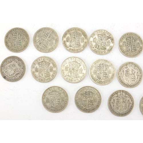 2498 - British pre-decimal pre 1947 half crowns, approximate weight 287.0g