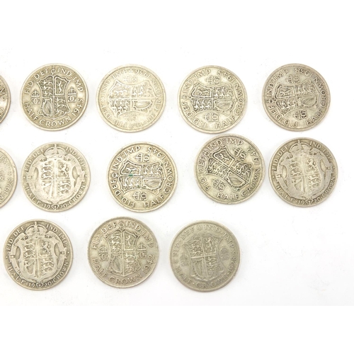 2498 - British pre-decimal pre 1947 half crowns, approximate weight 287.0g