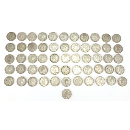 2507 - British pre-decimal pre 1947 shillings, approximate weight 305.0g