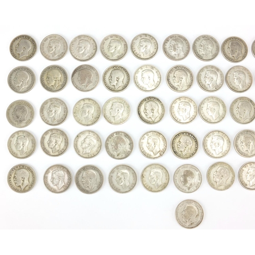 2507 - British pre-decimal pre 1947 shillings, approximate weight 305.0g