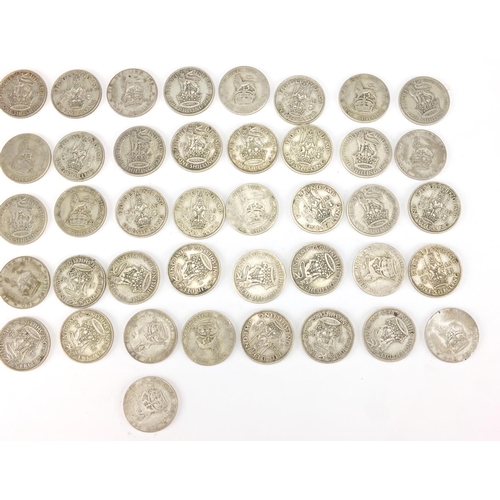 2507 - British pre-decimal pre 1947 shillings, approximate weight 305.0g