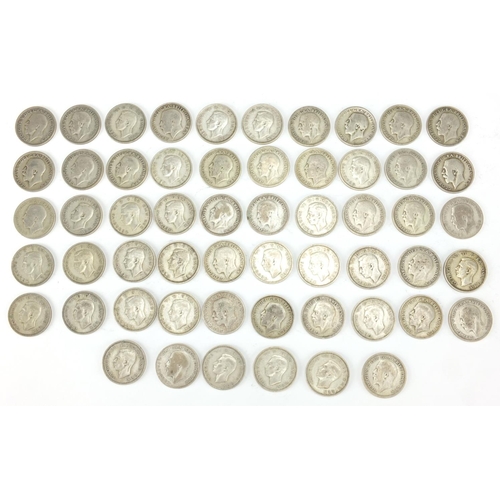 2506 - British pre-decimal pre 1947 shillings, approximate weight 306.0g