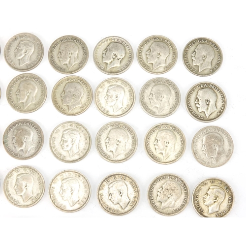 2506 - British pre-decimal pre 1947 shillings, approximate weight 306.0g