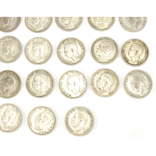 2506 - British pre-decimal pre 1947 shillings, approximate weight 306.0g