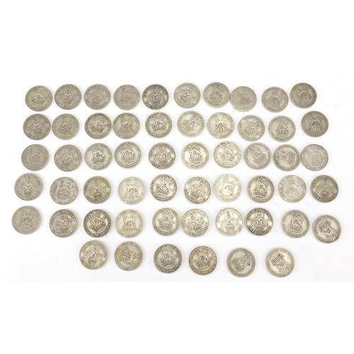 2506 - British pre-decimal pre 1947 shillings, approximate weight 306.0g