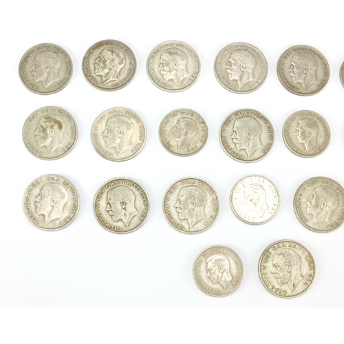 2495 - British pre-decimal pre 1947 half crowns and two shillings, approximate weight 295.0g