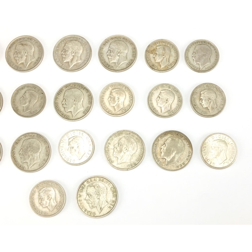 2495 - British pre-decimal pre 1947 half crowns and two shillings, approximate weight 295.0g