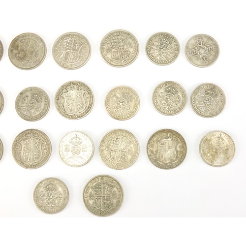 2495 - British pre-decimal pre 1947 half crowns and two shillings, approximate weight 295.0g