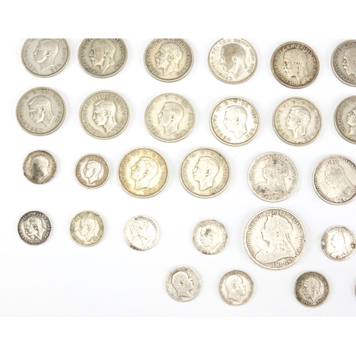 2509 - Victorian and later British coins including shillings, approximate weight 275.0g