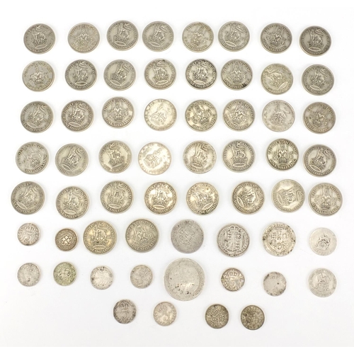 2509 - Victorian and later British coins including shillings, approximate weight 275.0g