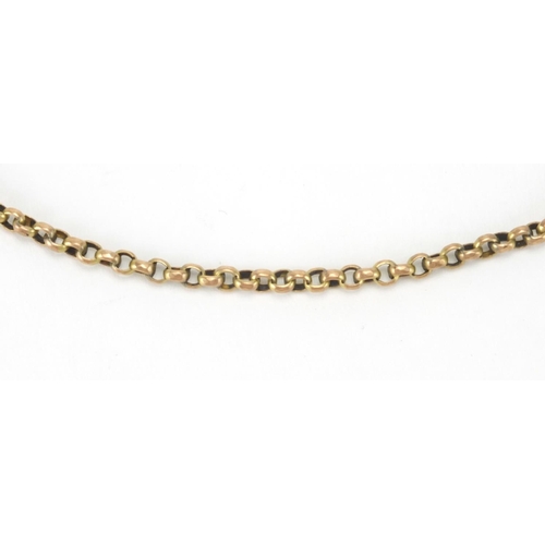 2535 - 9ct gold belcher link necklace, 46cm in length, approximate weight 6.3g