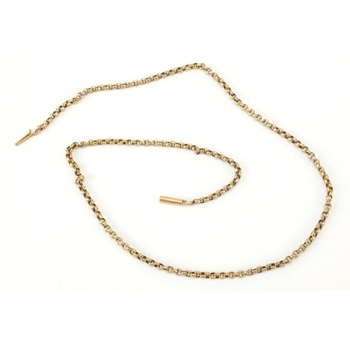 2535 - 9ct gold belcher link necklace, 46cm in length, approximate weight 6.3g