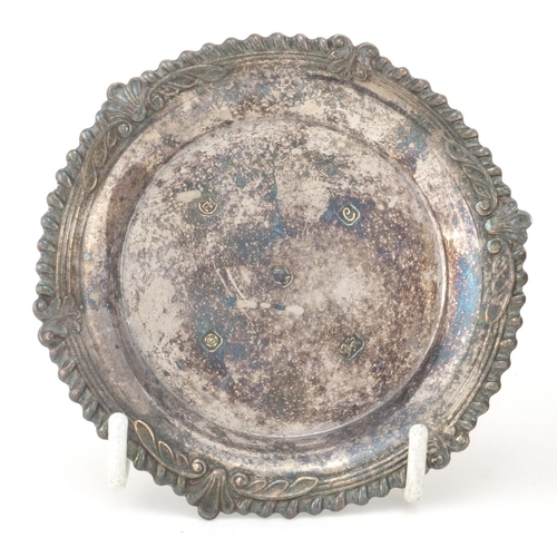 2408 - Circular silver footed bowl and a silver pin dish, the bowl Sheffield 1914, 12.5cm in diameter, appr... 