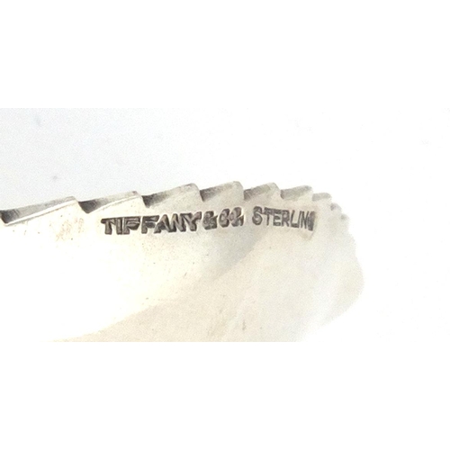 2415 - Tiffany & Co silver iced tea spoon straw with mint leaf bowl, 21cm in length, approximate weight 12.... 