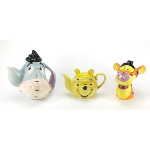 2371 - Three Disney showcase collection character teapots by Cardew Design, Tigger Face, Eeyore Face and Wi... 