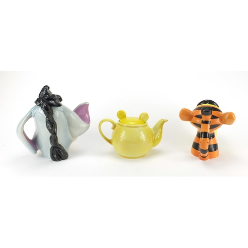 2371 - Three Disney showcase collection character teapots by Cardew Design, Tigger Face, Eeyore Face and Wi... 