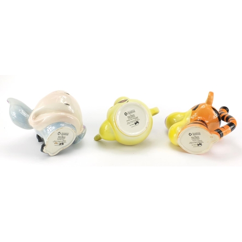 2371 - Three Disney showcase collection character teapots by Cardew Design, Tigger Face, Eeyore Face and Wi... 