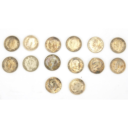 2512 - Large collection of threepenny bits some silver, approximate weight 179.0g