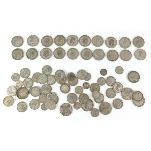 2479 - British pre-decimal pre 1947 coins including florins and six pence's, approximate weight 491.0g