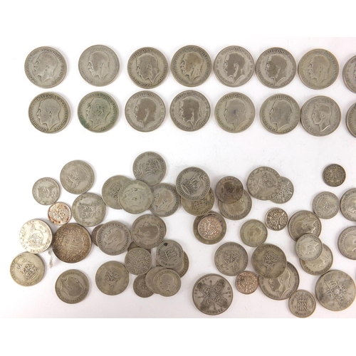 2479 - British pre-decimal pre 1947 coins including florins and six pence's, approximate weight 491.0g