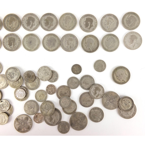 2479 - British pre-decimal pre 1947 coins including florins and six pence's, approximate weight 491.0g