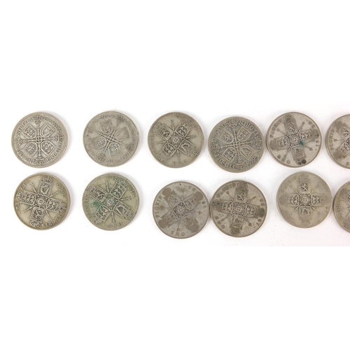 2479 - British pre-decimal pre 1947 coins including florins and six pence's, approximate weight 491.0g