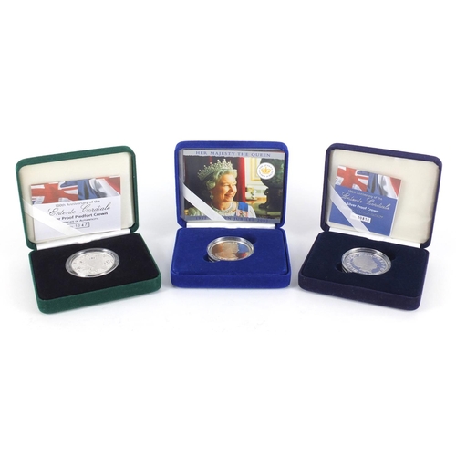 2450 - Three silver proof coins, one piedfort, two commemorating 100th Anniversary of Entente Cordiale