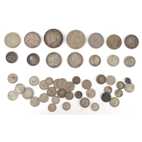 2496 - 17th century and later British and World coins mostly silver including an 1858 quarter dollar, 17th ... 