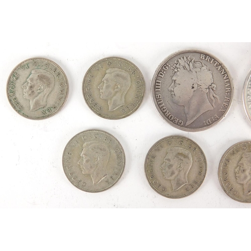 2501 - British and World coinage, some silver including an 1822 crown and a Maria Theresa Thaler, approxima... 